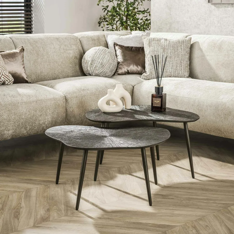 Table gigogne organique – soleil brun bronze (lot de 2) RALF