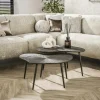 Table gigogne organique – brun bronze, forme libre (lot de 2) RALF