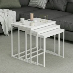 Table gigogne rectangulaire effet noyer (lot de 3) JENA
