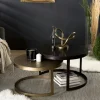 Table gigogne ronde noir et or ruban (lot de 2) ZALA