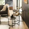 Table gigogne ronde noir or argent (lot de 3) ZALA