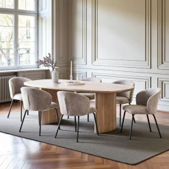 Table moderne en bois clair - pieds design, 210 cm MATERA