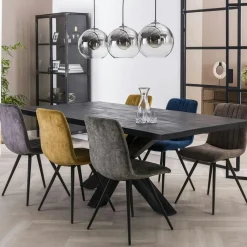Table pied central bois de manguier 165 cm LUCKNOW