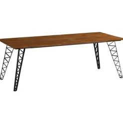 Table pied central bois recyclé teck 180 cm BARBADE