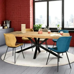 Table pied central en bois recyclé 200 cm CANBERRA