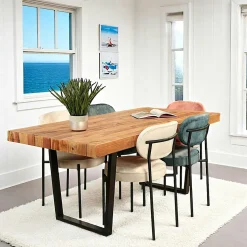 Table pied central en bois recyclé 200 cm CANBERRA