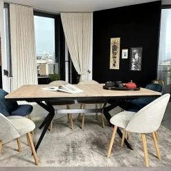 Table rectangulaire extensible en chêne blanc 180 cm PALERME