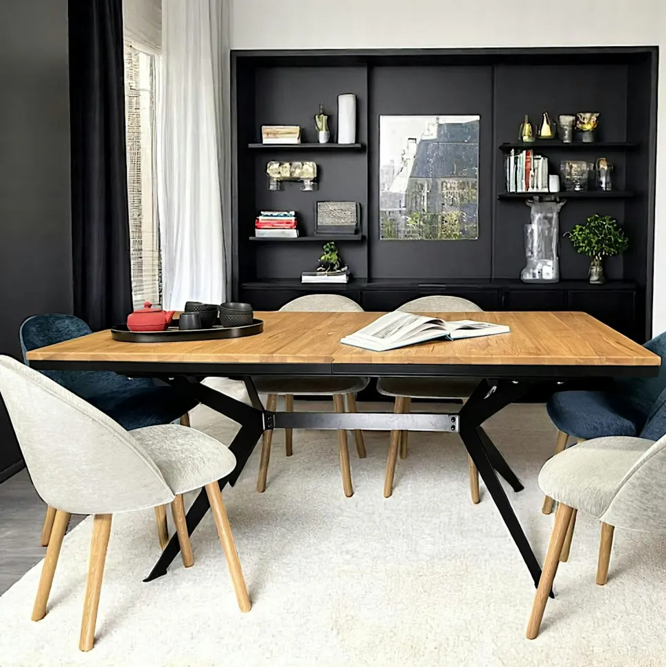 Table rectangulaire extensible en chêne huilé 180 cm PALERME