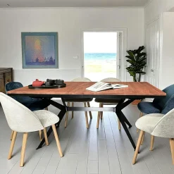 Table rectangulaire extensible en chêne brun 220 cm PALERME