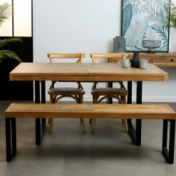 Table Repas Extensible Bois recyclé 180/240x90x77cm BRISBANE