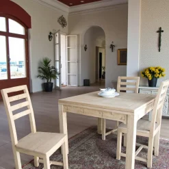 Table repas extensible hévéa 100/180cm TESSA