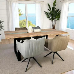 Table rivière epoxy noir et bois d'acacia 200 cm BORA