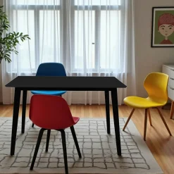 Table ronde en bois noir – style moderne, Ø 105 cm TAMPA