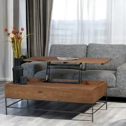 Table ronde en teck massif recyclé 130 cm pied croisé bois SWING
