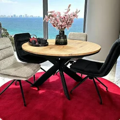 Table ronde extensible en chêne huilé 130 cm PALERME
