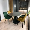 Table ronde extensible en céramique noire 135 cm OTTAWA