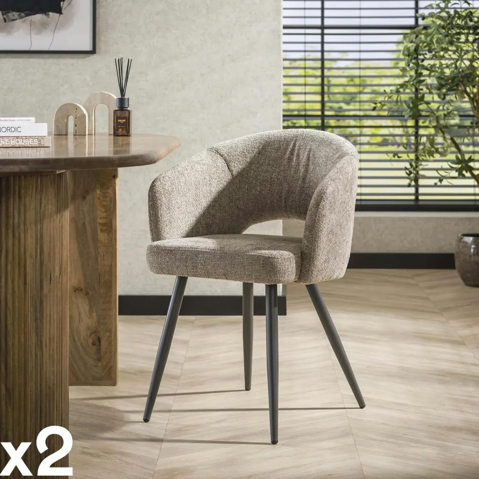 Table ronde extensible en chêne clair avec piètement baguette (3 rallonges incluses) ø120 cm /160 cm / 200 cm / 240 cm AMSTERDAM