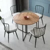 Table salle à manger pliante effet pin Ø100 cm JENA