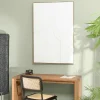 Tableau blanc abstrait formes en relief 83 x 123 cm