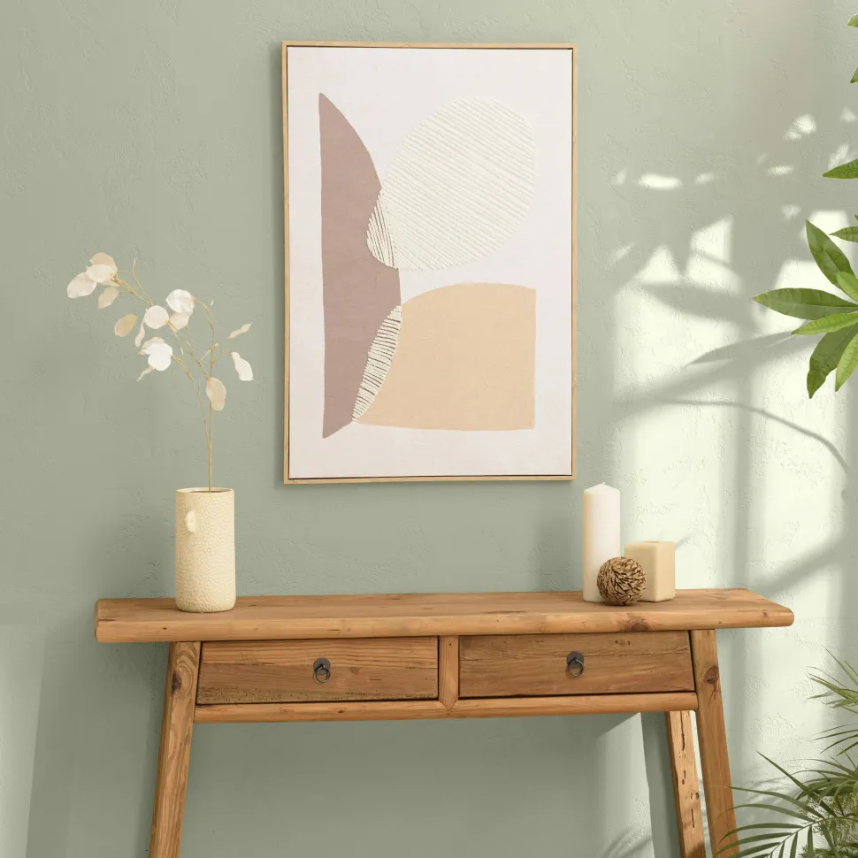 Tableau décor arches broderie coton 63 x 93 cm