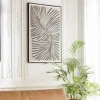 Tableau décor feuillage gris/noir papier japonais 63 x 93 cm