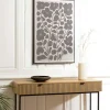 Tableau décor fleurs gris/noir papier japonais 63 x 93 cm