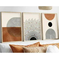 Tableau décoratif doré soleil et lune – cadre (set de 2)