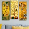 Tableau décoratif Klimt – Baiser, Arbre, Etreinte (set de 3)