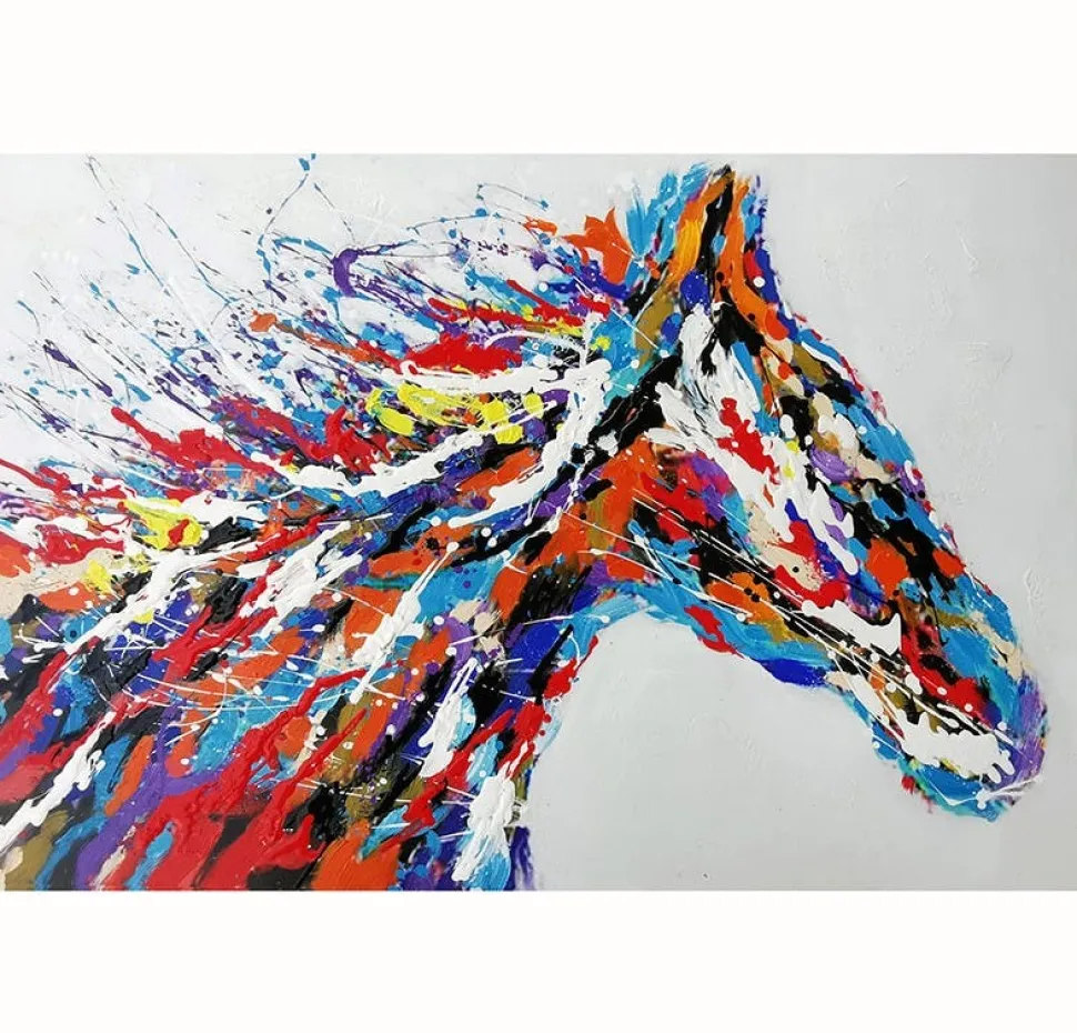 Tableau de cheval multicolore