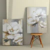 Tableau de fleurs blanches – pour décoration murale (set de 2)
