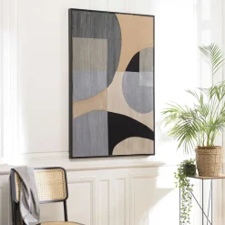 Tableau design formes géométriques superposées 83 x 123 cm