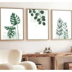 Tableau végétal minimaliste – détail feuillage ( lot de 3)