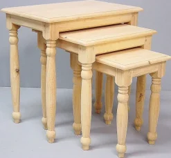 Tables gigognes hévéa 52x34x54cm TRADITION