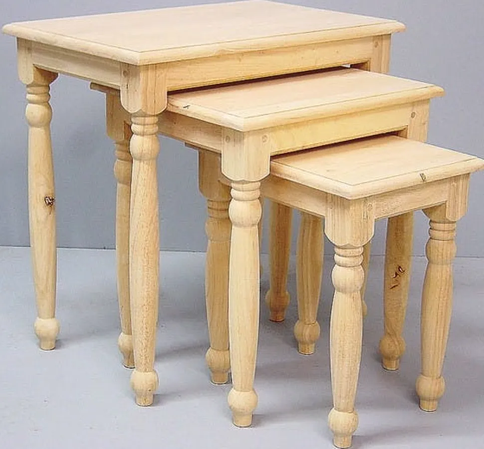 Tables gigognes hévéa 52x34x54cm TRADITION
