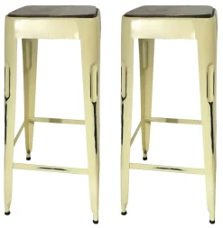 Tabouret bar jaune (lot de 2) LEEDS