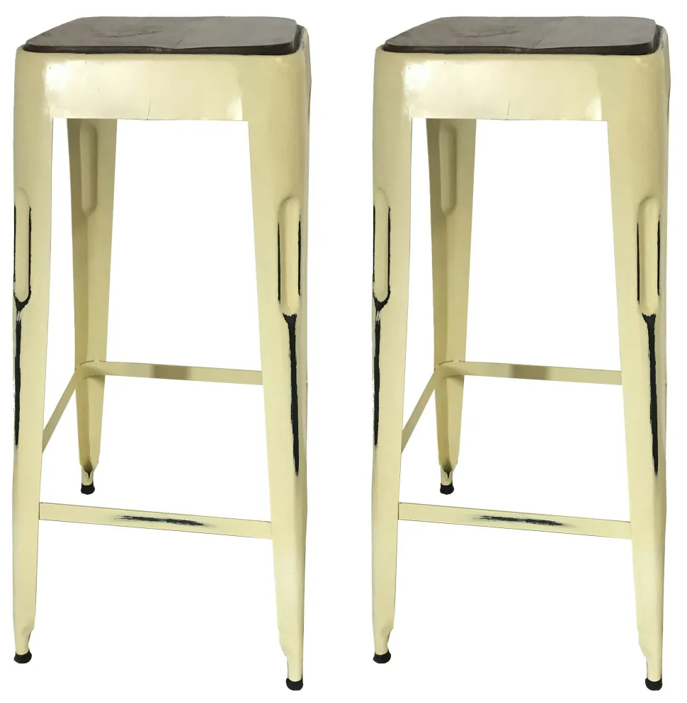 Tabouret bar jaune (lot de 2) LEEDS
