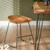 Tabouret bas bois d'acacia (lot de 2) MELBOURNE