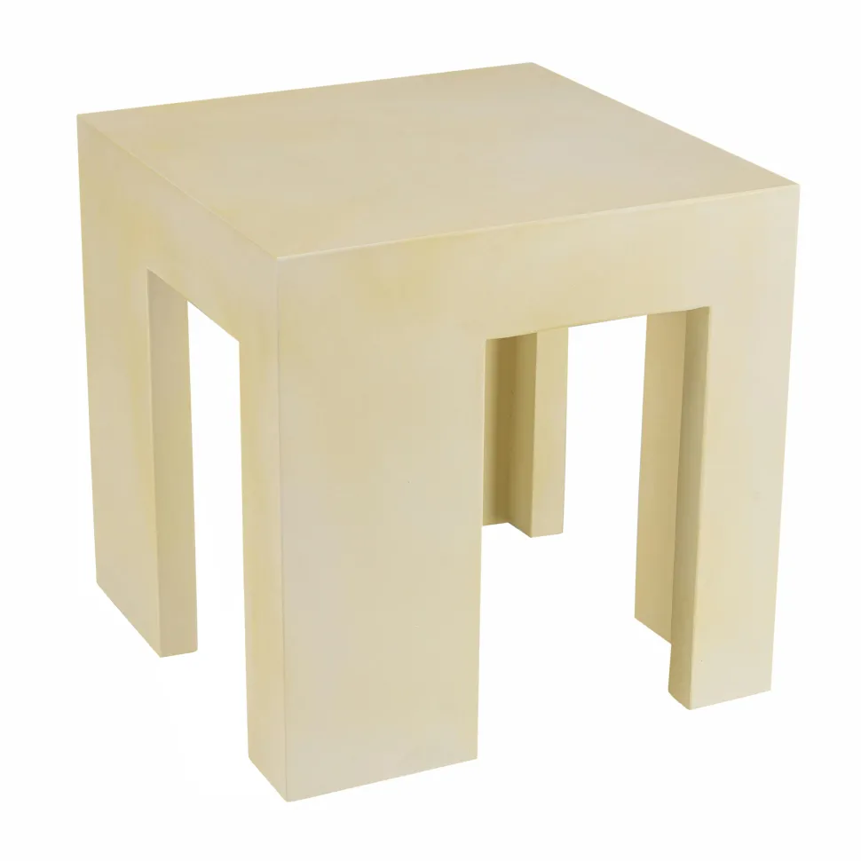 Tabouret carré en béton beige BRASILIA