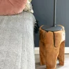 Tabouret chevet en bois de teck - 3 pieds ARIZONA