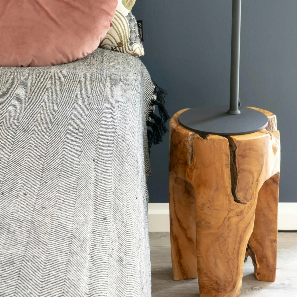 Tabouret chevet en bois de teck - 3 pieds ARIZONA