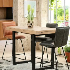 Tabouret de bar industriel brun BRISBANE