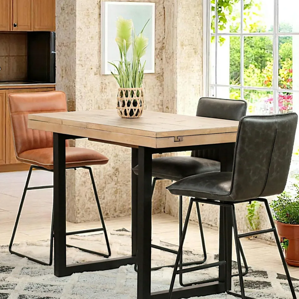 Tabouret de bar industriel brun BRISBANE