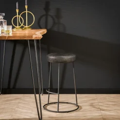 Tabouret de bar industriel brun BRISBANE