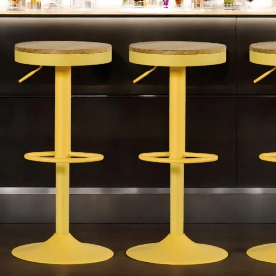 Tabouret de bar réglable métal blanc (lot de 2) LEEDS