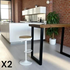 Tabouret de bar réglable métal jaune (lot de 2) LEEDS
