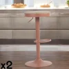 Tabouret de bar réglable métal terracotta (lot de 2) LEEDS