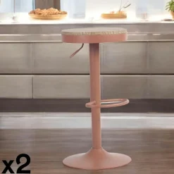 Tabouret de bar réglable métal terracotta (lot de 2) LEEDS