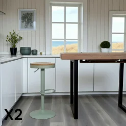 Tabouret de bar réglable métal vert (lot de 2) LEEDS