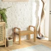 Tabouret en bois mindi et rotin MALAGA