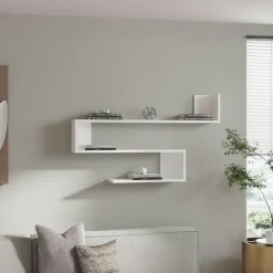 Étagère murale design blanche silhouette zigzag MARFA